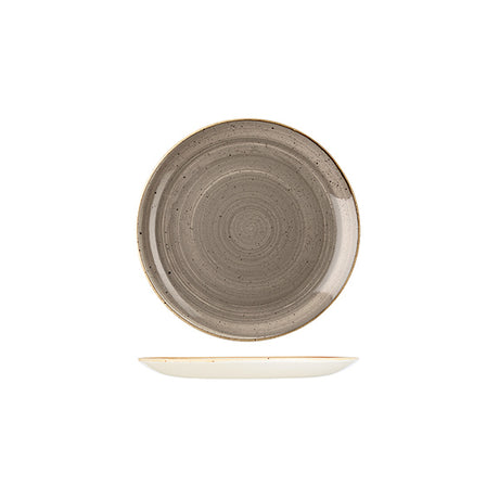 Round Plate - 165mm, Peppercorn Grey, Stonecast from Churchill. Vitrified, made out of Porcelain and sold in boxes of 6. Hospitality quality at wholesale price with The Flying Fork!