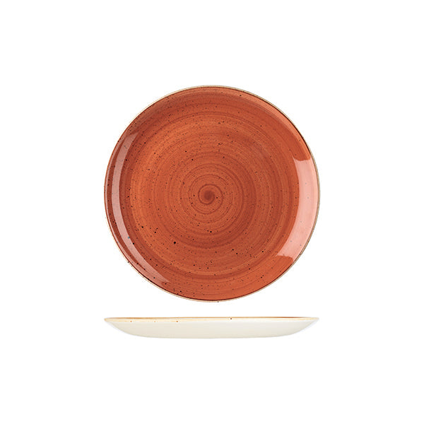Round Plate - 217mm, Spiced Orange, Stonecast from Churchill. Vitrified, made out of Porcelain and sold in boxes of 6. Hospitality quality at wholesale price with The Flying Fork!