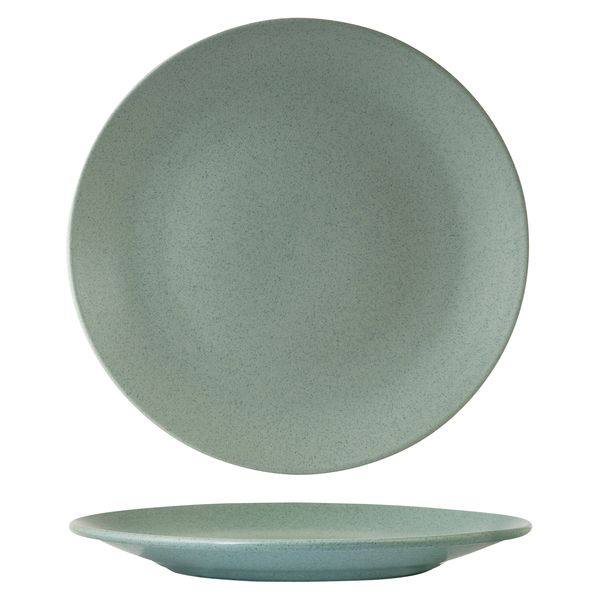 Round Coupe Plate - 310mm, Zuma Mint from Zuma. Matt Finish, made out of Ceramic and sold in boxes of 3. Hospitality quality at wholesale price with The Flying Fork!