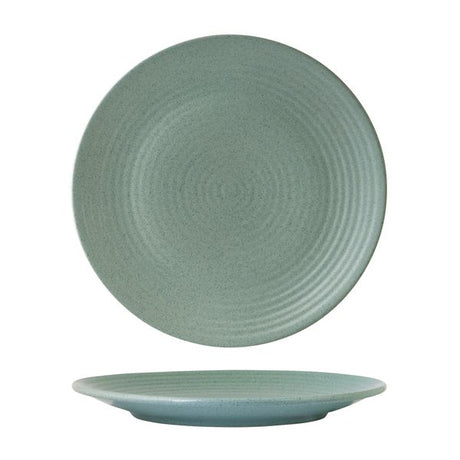 Round Coupe Plate - Ribbed, 265mm, Zuma Mint from Zuma. Matt Finish, made out of Ceramic and sold in boxes of 6. Hospitality quality at wholesale price with The Flying Fork!