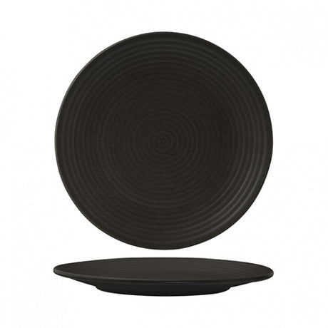 Round Coupe Plate - Ribbed, 265mm, Zuma Charcoal from Zuma. Matt Finish, made out of Ceramic and sold in boxes of 6. Hospitality quality at wholesale price with The Flying Fork!