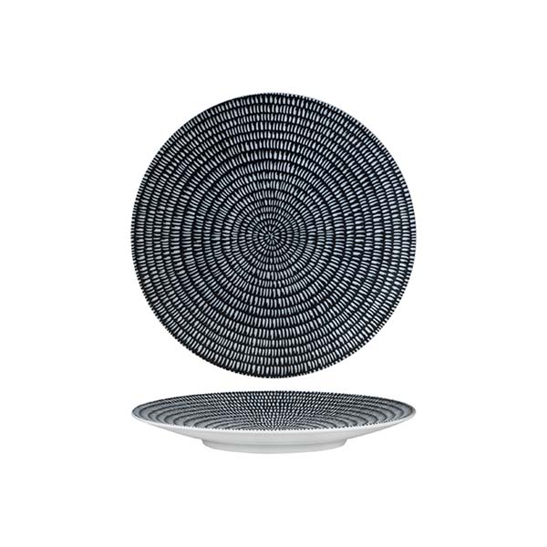 Round Plate - Coupe, 155mm, Storm from Luzerne. Textured, made out of Ceramic and sold in boxes of 48. Hospitality quality at wholesale price with The Flying Fork!