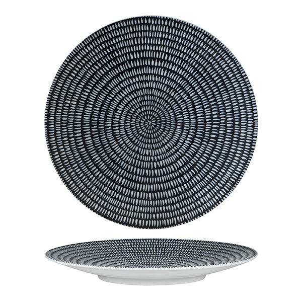 Round Plate - Coupe, 275mm, Storm from Luzerne. Textured, made out of Ceramic and sold in boxes of 12. Hospitality quality at wholesale price with The Flying Fork!
