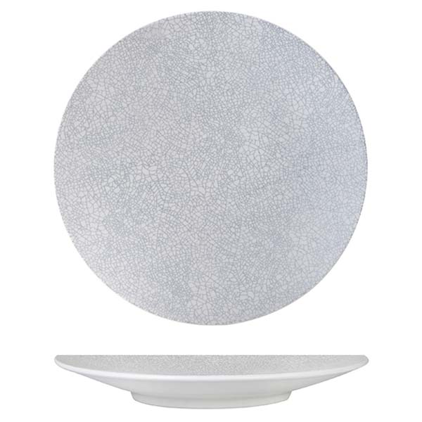Round Plate - Coupe, 310mm, Grey Web from Luzerne. Textured, made out of Ceramic and sold in boxes of 12. Hospitality quality at wholesale price with The Flying Fork!