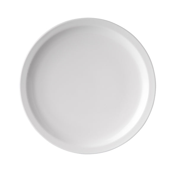 Round Plate - Narrow Rim, White, 226mm from Ryner Melamine. Sold in boxes of 6. Hospitality quality at wholesale price with The Flying Fork!
