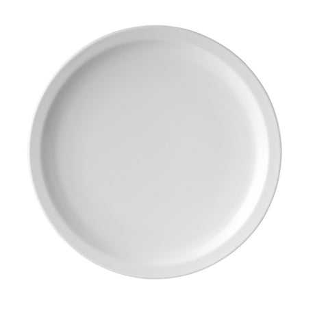 Round Plate - Narrow Rim, White, 250mm from Ryner Melamine. Sold in boxes of 6. Hospitality quality at wholesale price with The Flying Fork!