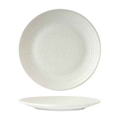 Round Plate - Ribbed, 310mm, Zuma Frost from Zuma. Matt Finish, made out of Ceramic and sold in boxes of 3. Hospitality quality at wholesale price with The Flying Fork!