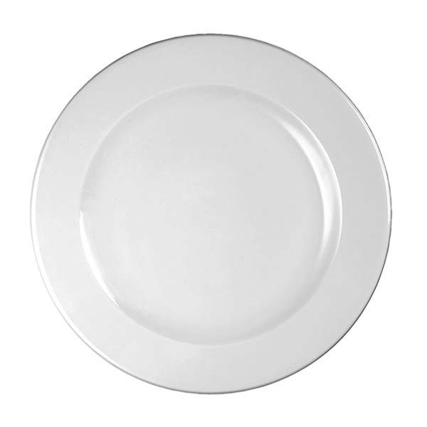 Round Plate - Wide Rim, 215mm from Churchill. made out of Porcelain and sold in boxes of 12. Hospitality quality at wholesale price with The Flying Fork!