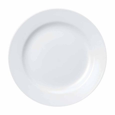 Round Plate - 254mm, Wide Rim, Classic from Churchill. made out of Porcelain and sold in boxes of 24. Hospitality quality at wholesale price with The Flying Fork!