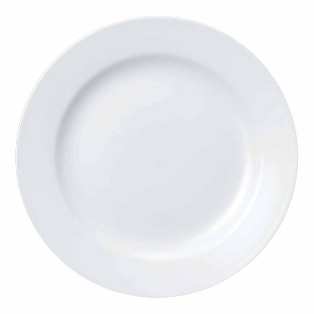 Round Plate - 273mm, Wide Rim, Classic from Churchill. made out of Porcelain and sold in boxes of 12. Hospitality quality at wholesale price with The Flying Fork!