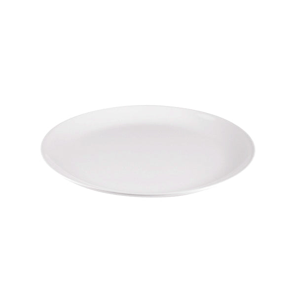 Round Platter - Coupe, White, 350mm from Ryner Melamine. Sold in boxes of 3. Hospitality quality at wholesale price with The Flying Fork!