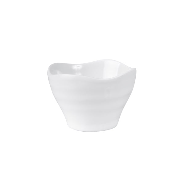 Round Wave Bowl - White, 90 x 55mm from Ryner Melamine. Sold in boxes of 12. Hospitality quality at wholesale price with The Flying Fork!