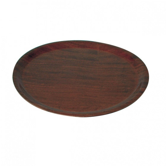 Round Wood Tray - Mahogany, 370mm from TheFlyingFork. Sold in boxes of 1. Hospitality quality at wholesale price with The Flying Fork!
