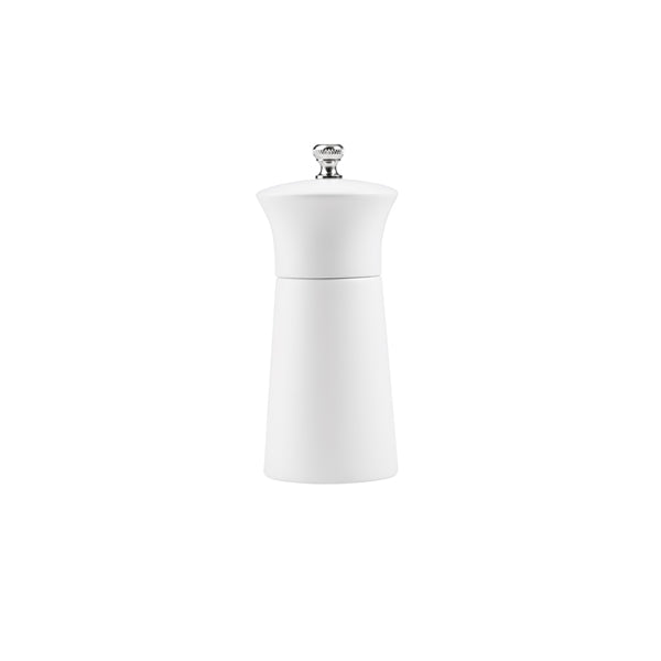 Salt-Pepper Grinder - White, 120mm from Moda. Sold in boxes of 1. Hospitality quality at wholesale price with The Flying Fork!