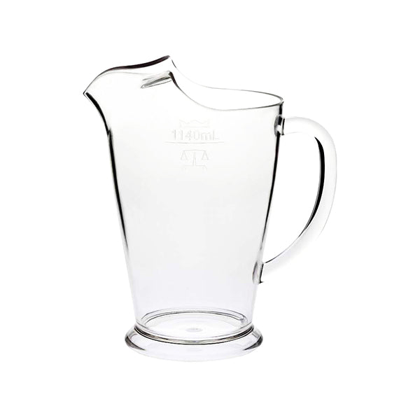Plastic Jug with Ice Lip - 1140ml from Crown Glassware. made out of Polycarbonate and sold in boxes of 12. Hospitality quality at wholesale price with The Flying Fork!