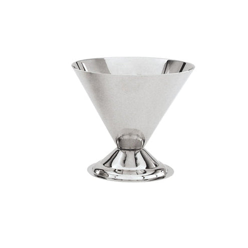 Stainless steel seafood cocktail dish on white background