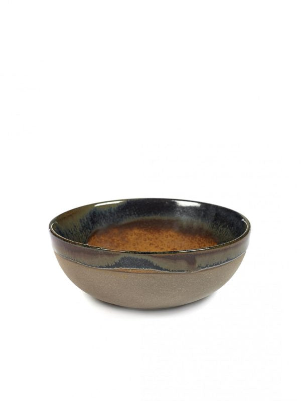 Round Bowl Large Surface - 130x50mm, Grey-Rusty Brown from Serax. made out of Ceramic and sold in boxes of 1. Hospitality quality at wholesale price with The Flying Fork!