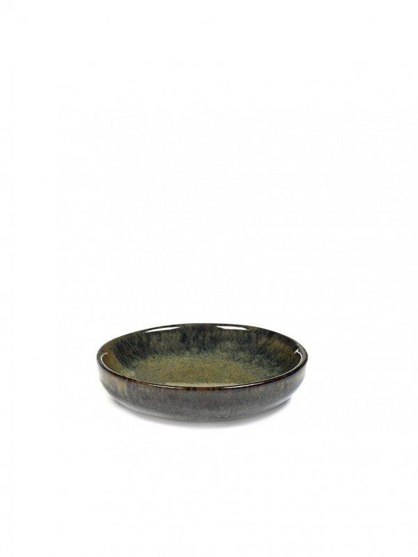 Round Olive-Sauce Dish Surface - 90x20mm, Indi Grey from Serax. Sold in boxes of 1. Hospitality quality at wholesale price with The Flying Fork!