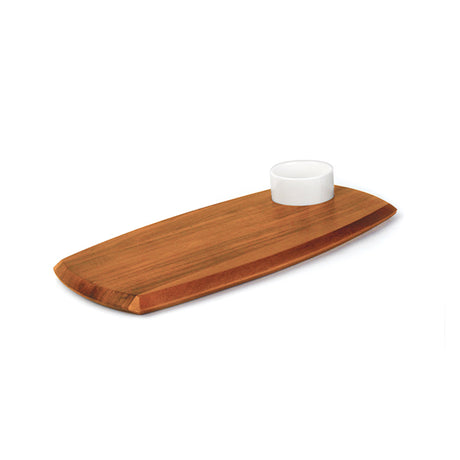 Service Board - W-Sauce Dish, 362 x 180mm from Athena. made out of Wood and sold in boxes of 1. Hospitality quality at wholesale price with The Flying Fork!