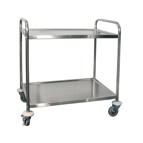 Serving Trolley - S-S, 2 Shelf, 860 x 535 x 930mm from TheFlyingFork. Sold in boxes of 1. Hospitality quality at wholesale price with The Flying Fork!