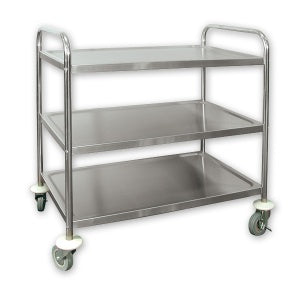 Serving Trolley - S-S, 3 Shelf, 810 x 455 x 855mm from Chalet. Sold in boxes of 1. Hospitality quality at wholesale price with The Flying Fork! 