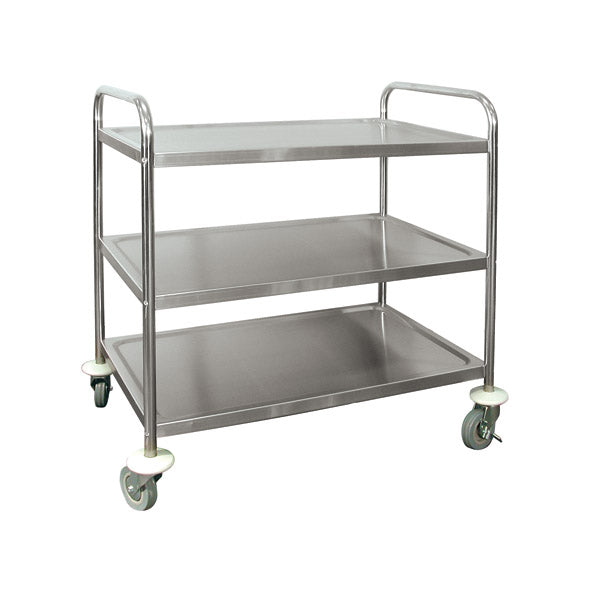 Serving Trolley - S-S, 3 Shelf, 860 x 535 x 930mm from TheFlyingFork. Sold in boxes of 1. Hospitality quality at wholesale price with The Flying Fork!