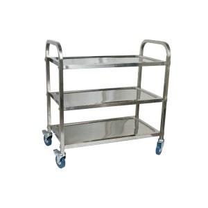 Serving Trolley - S-S, x hd, 3 Shelf, 850 x 450 x 900mm from TheFlyingFork. Sold in boxes of 1. Hospitality quality at wholesale price with The Flying Fork!
