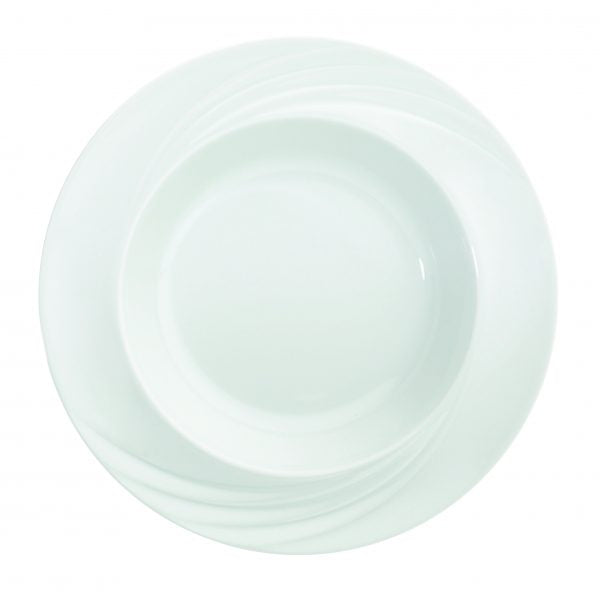 Deep Plate - 230mm, Donna Senior from Schonwald. made out of Porcelain and sold in boxes of 6. Hospitality quality at wholesale price with The Flying Fork!