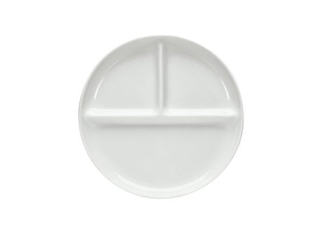 Plate Flat 3 Compartment - 230mm, Healthcare from Schonwald. made out of Porcelain and sold in boxes of 6. Hospitality quality at wholesale price with The Flying Fork!