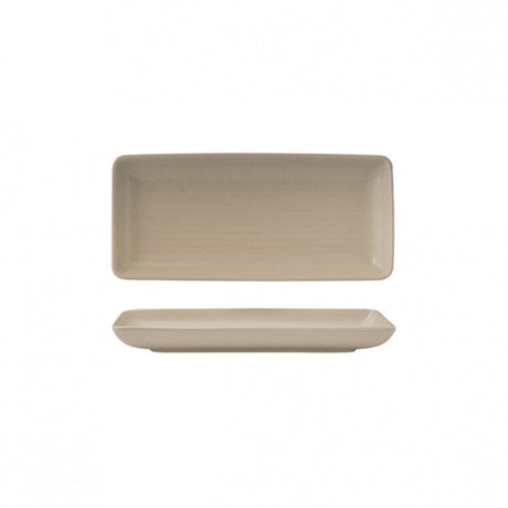 Share Platter - Ribbed, 220x100mm, Zuma Sand from Zuma. Ribbed, made out of Ceramic and sold in boxes of 6. Hospitality quality at wholesale price with The Flying Fork!
