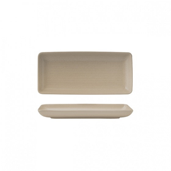 Share Platter - Ribbed, 220x100mm, Zuma Sand from Zuma. Ribbed, made out of Ceramic and sold in boxes of 6. Hospitality quality at wholesale price with The Flying Fork!