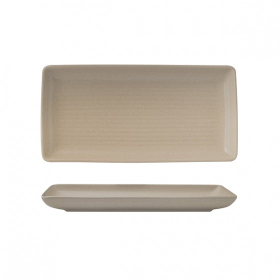 Share Platter - 250x125mm, Zuma Sand from Zuma. Ribbed, made out of Ceramic and sold in boxes of 6. Hospitality quality at wholesale price with The Flying Fork!
