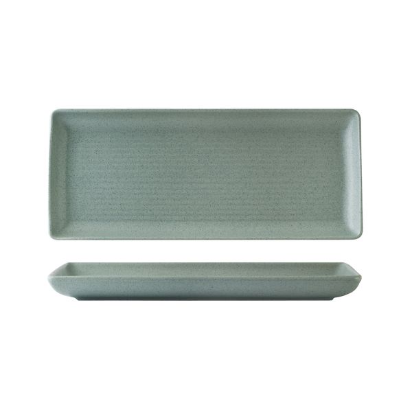 Share Platter - 335x140mm, Zuma Mint from Zuma. Ribbed, made out of Ceramic and sold in boxes of 6. Hospitality quality at wholesale price with The Flying Fork!