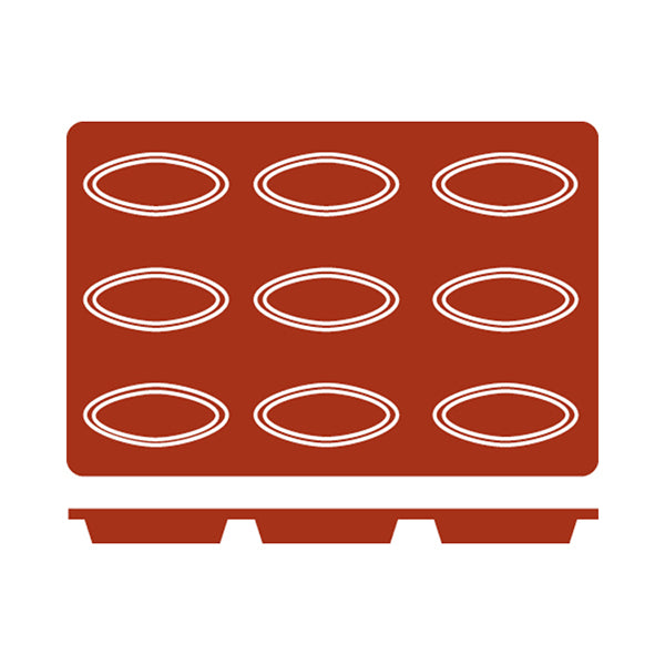 Silicon Mould - Barqueta, 9 Cup from Frenti. Non-Stick and sold in boxes of 1. Hospitality quality at wholesale price with The Flying Fork!
