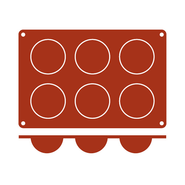 Silicon Mould - Bola, 6 Cup from Frenti. Non-Stick and sold in boxes of 1. Hospitality quality at wholesale price with The Flying Fork!