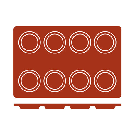 Silicon Mould - Florentino, 8 Cup from Frenti. Non-Stick and sold in boxes of 1. Hospitality quality at wholesale price with The Flying Fork!