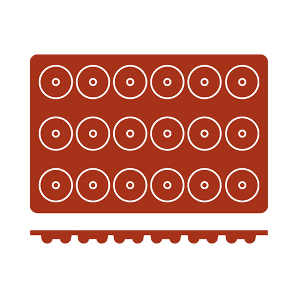 Silicon Mould - Mini Savarin, 18 Cup from Frenti. Non-Stick and sold in boxes of 1. Hospitality quality at wholesale price with The Flying Fork!