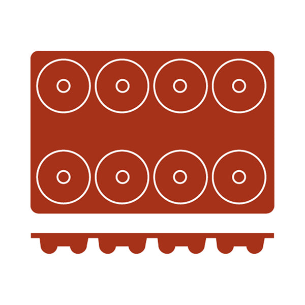 Silicon Mould - Savarin, 8 Cup from Frenti. Non-Stick and sold in boxes of 1. Hospitality quality at wholesale price with The Flying Fork!