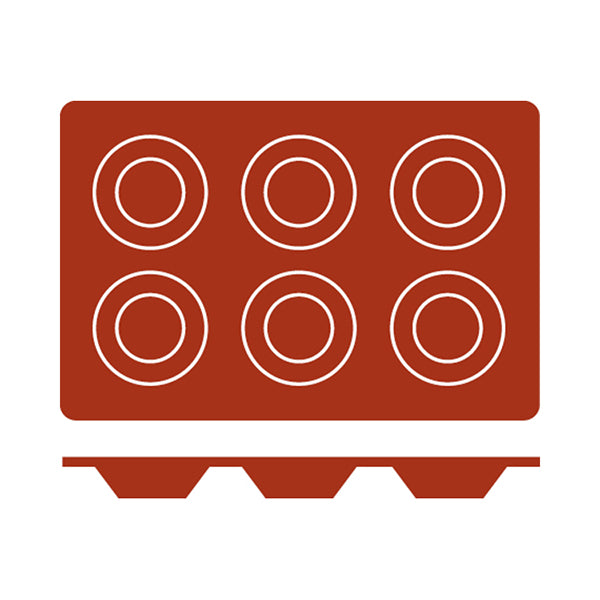 Silicon Mould - Tartaleta, 6 Cup from Frenti. Non-Stick and sold in boxes of 1. Hospitality quality at wholesale price with The Flying Fork!