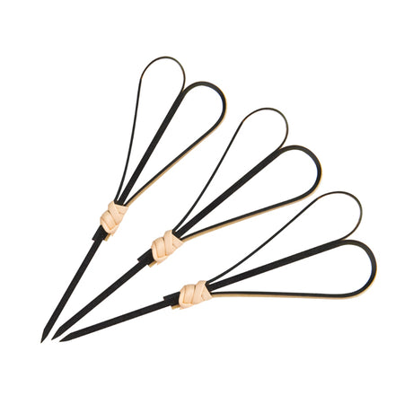 Skewer - Bamboo, Heart, Black, 100mm from TheFlyingFork. Sold in boxes of 10 Packs. Hospitality quality at wholesale price with The Flying Fork!