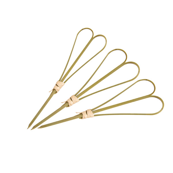 Skewer - Bamboo, Heart, Natural, 100mm from TheFlyingFork. Sold in boxes of 10 Packs. Hospitality quality at wholesale price with The Flying Fork!