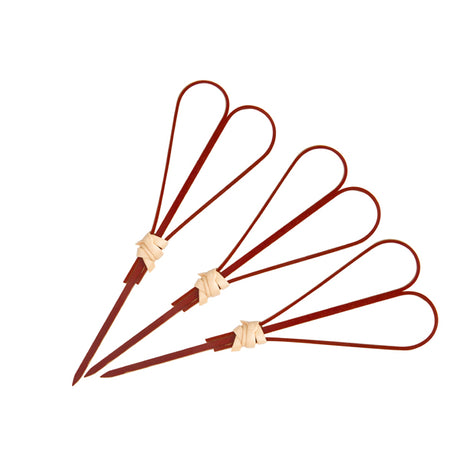 Skewer - Bamboo, Heart, Red, 100mm from TheFlyingFork. Sold in boxes of 10 Packs. Hospitality quality at wholesale price with The Flying Fork!