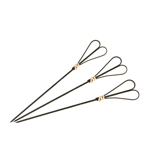 Skewer - Bamboo, Heart, Black, 180mm from TheFlyingFork. Sold in boxes of 10 Packs. Hospitality quality at wholesale price with The Flying Fork!