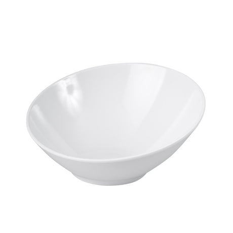 Slant Bowl - White, 210mm from Ryner Melamine. Sold in boxes of 6. Hospitality quality at wholesale price with The Flying Fork!