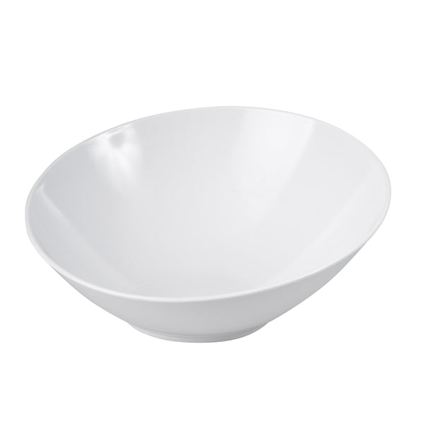 Slant Bowl - White, 300mm from Ryner Melamine. Sold in boxes of 3. Hospitality quality at wholesale price with The Flying Fork!