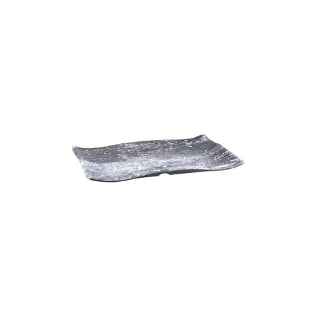 Small Rectangular Weathered Pewter Platter, 130x100mm from Cheforward. Sold in boxes of 12. Hospitality quality at wholesale price with The Flying Fork!