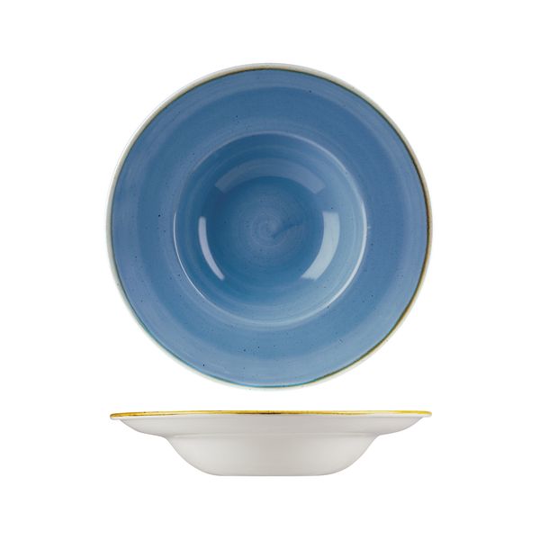 Soup-Pasta Bowl - 240mm, Cornflower Blue, Stonecast from Churchill. made out of Porcelain and sold in boxes of 6. Hospitality quality at wholesale price with The Flying Fork!