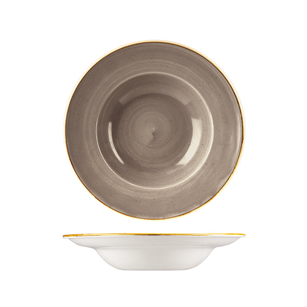 Soup-Pasta Bowl - 240mm, Peppercorn grey, Stonecast from Churchill. made out of Porcelain and sold in boxes of 6. Hospitality quality at wholesale price with The Flying Fork!