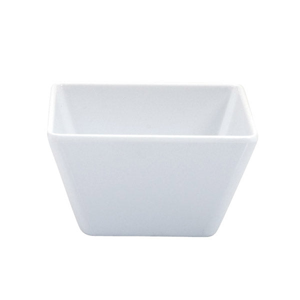 Square Bowl - White, 70 x 70 x 42mm from Ryner Melamine. Sold in boxes of 12. Hospitality quality at wholesale price with The Flying Fork!