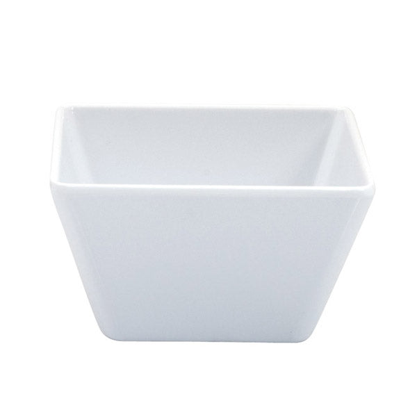 Square Bowl - White, 100 x 100 x 60mm from Ryner Melamine. Sold in boxes of 6. Hospitality quality at wholesale price with The Flying Fork!